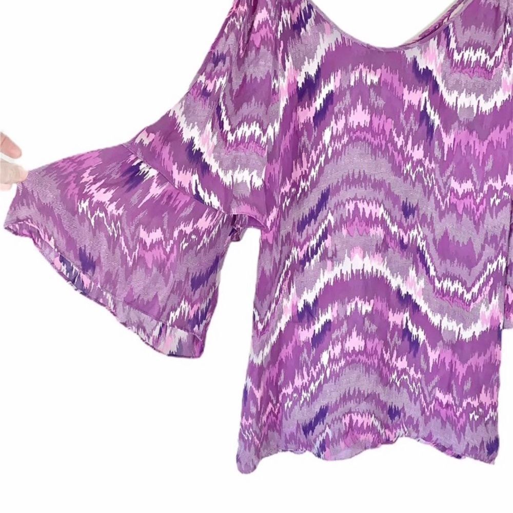 Parker Cold Shoulder Silk Top M - Picture 5 of 5